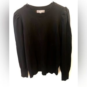 Marled pleated shoulder sweater